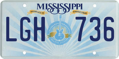 MS license plate LGH736