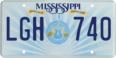 MS license plate LGH740