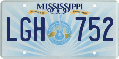 MS license plate LGH752