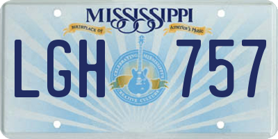 MS license plate LGH757