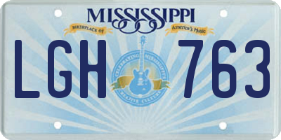 MS license plate LGH763