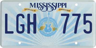 MS license plate LGH775
