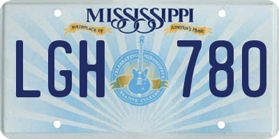 MS license plate LGH780