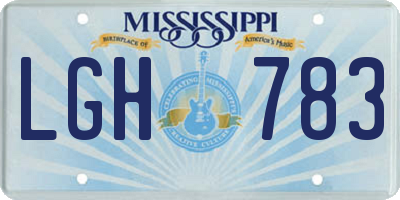 MS license plate LGH783