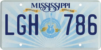 MS license plate LGH786