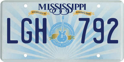 MS license plate LGH792
