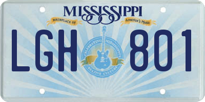MS license plate LGH801