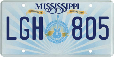 MS license plate LGH805