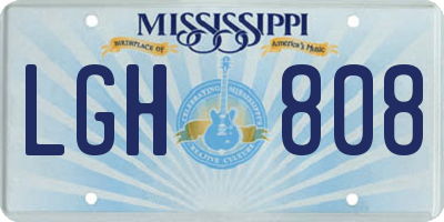 MS license plate LGH808