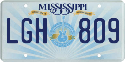 MS license plate LGH809