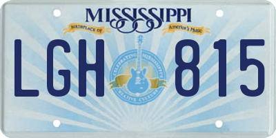 MS license plate LGH815