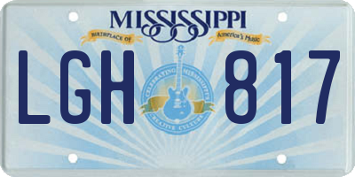 MS license plate LGH817