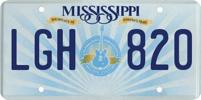MS license plate LGH820