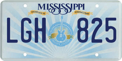 MS license plate LGH825