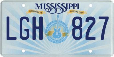 MS license plate LGH827