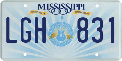MS license plate LGH831