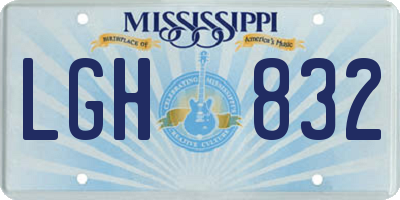 MS license plate LGH832