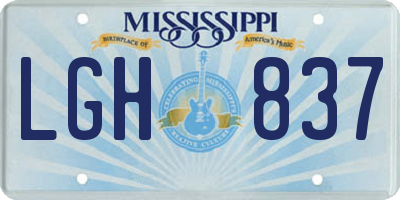 MS license plate LGH837