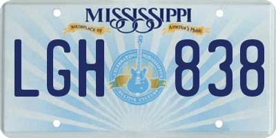 MS license plate LGH838