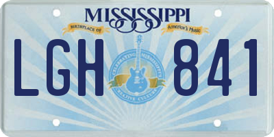 MS license plate LGH841