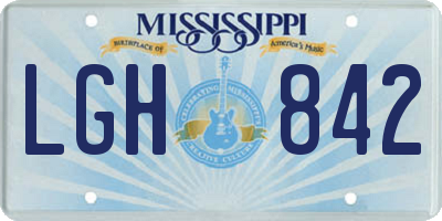 MS license plate LGH842