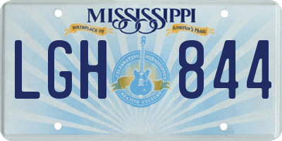MS license plate LGH844