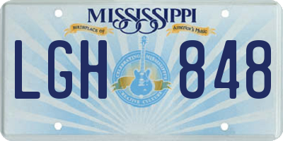 MS license plate LGH848