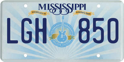 MS license plate LGH850