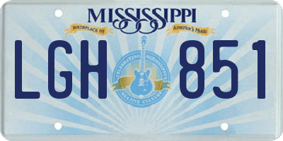 MS license plate LGH851