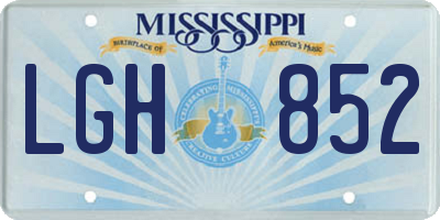 MS license plate LGH852
