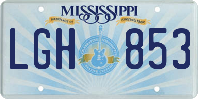 MS license plate LGH853