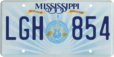 MS license plate LGH854