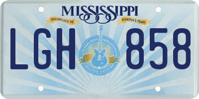 MS license plate LGH858