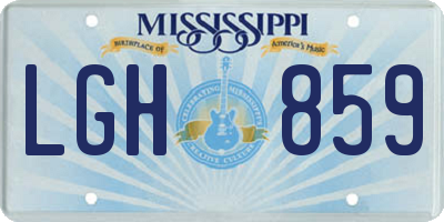 MS license plate LGH859