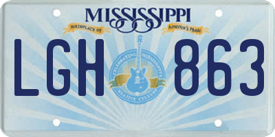 MS license plate LGH863