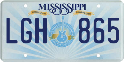 MS license plate LGH865