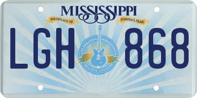 MS license plate LGH868