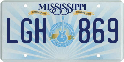 MS license plate LGH869