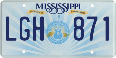 MS license plate LGH871