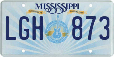 MS license plate LGH873