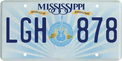 MS license plate LGH878