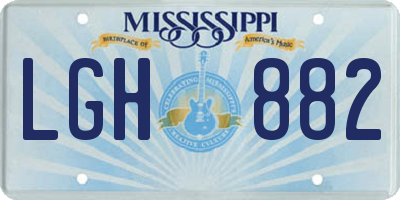 MS license plate LGH882