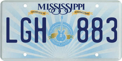 MS license plate LGH883