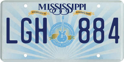 MS license plate LGH884