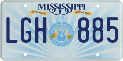 MS license plate LGH885