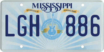 MS license plate LGH886