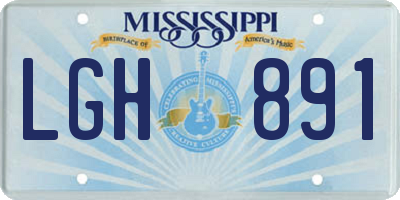 MS license plate LGH891