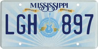 MS license plate LGH897