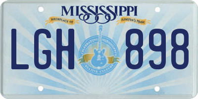 MS license plate LGH898
