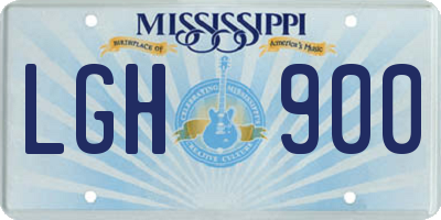 MS license plate LGH900